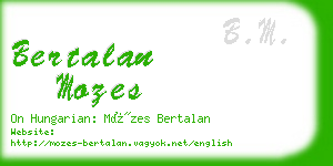 bertalan mozes business card